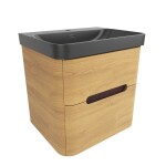 Kúpeľňová skrinka s umývadlom SAT Fusion 57,5x53x45 cm dub medový mat SATFUSION260DMBKM SATFUSION260DMBKM