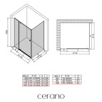 CERANO - Sprchový kout Santini L/P - 6 mm - chrom, transparentní sklo - 120x100x195 - pivotový CER-426241