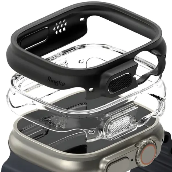 Ringke Slim pre Apple Watch Ultra 1/2 49mm číra a matná čierna / Kryt / 2 ks v balení