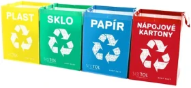 SIXTOL SORT Easy 4 CARTON 4 x 36 l / Tašky na triedený odpad / 30x30x40 cm / 4 ks (SX4202)