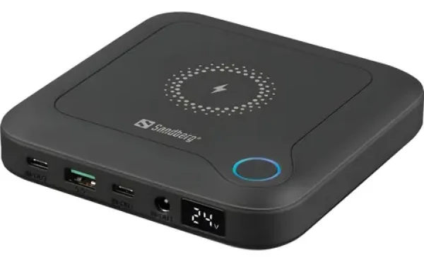 Sandberg All-in1 Laptop Powerbank 25000 čierna / Powerbanka / 25 000 mAh / USB-C + USB-A / bezdrôtové nabíjanie 15 W (421-46)