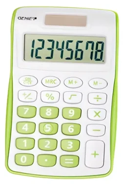 Genie 120 G zelená / Kalkulačka / Vrecková / 8miestna / solárne a batériové napájanie (12496)