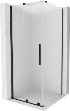 MEXEN/S - Velár sprchovací kút, posuvné dvere 100 x 100, dekor, čierna 871-100-100-31-70