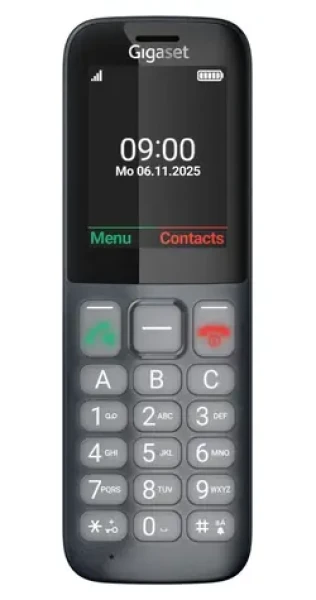 Gigaset COMFORT 600 SIM sivá / Mobilný telefón / 2,4 "displej / Bluetooth / 500 kontaktov (4255781906416)