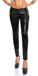 Sexy KouCla skinnyPants in leatherlook with skulls black