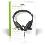 Nedis Slúchadlá s mikrofónom čierna / Slúchadlá / Cez uši / 3,5 mm / Skladací mikrofón (CHST210BK)