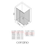 CERANO - Sprchovací kút Orlano L/P - 5 mm - čierna matná, transparentné sklo - 80x80x195 - posuvný CER-DY505B-90174
