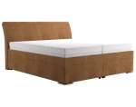 Posteľ Dezra 180x200 cm, hnedá látka v optike kože%