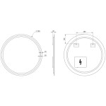 SAPHO - NYX guľaté zrkadlo s LED osvetlením, ø 70cm NY700