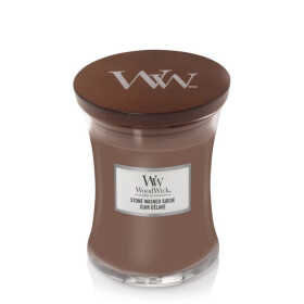 Woodwick Stone Washed Suede 275 g - sviečka stredná / doba horenia: až 65h (5038581103259)