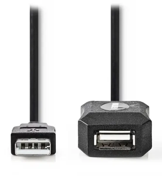 Nedis USB-A čierna / Kábel USB / Aktívny predlžovací / USB 2.0 / 5 m (CCGL60EXTBK50)