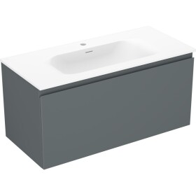 MEXEN/S - Orio kúpeľňová skrinka 100 cm s umývadlom Vela, 1 šuplík, grafit mat/biela mat 91A10-10047-1-BF66-W23M01