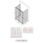 CERANO - Trojstenný sprchovací kút Varone LINE UL/P - 6 mm - chróm, mliečne sklo - 160x80 - posuvný CER-DY505-90189