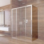 Mereo Lima pevný diel k pivotovým, dvojdielnym a štvordielnym zasúvacím dverám, 80x190 cm, sklo číre CK10103K