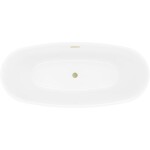MEXEN/S - Luvo Slim voľne stojaca vaňa 170 x 75, biela, sifón a prepad zlatá kartáčovaná 52801707500-55