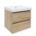 Kúpeľňová skrinka 2 zásuvková s umývadlom SAT B-Way 59x50x45 cm dub mat BWAY260OAKU1 BWAY260OAKU1