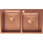 MEXEN - Xorin oceľový drez 2-bowl 780 x 450 mm, meď 6441782000-65
