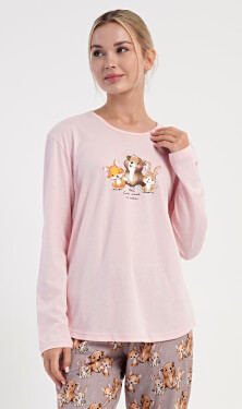 Dámske dlhé pyžamo Olivia světle lososová L