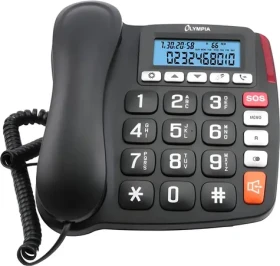 Olympia 4520 čierna / Telefón s veľkými tlačidlami / SOS tlačidlo / Handsfree / LCD displej (2294)