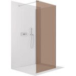 CERANO - Sprchová zástena Walk-in Onyx Corner Cube Ľ/P - 8 mm - hranatá vzpera - chróm, bronzové sklo - 100x70x200 CER-688321