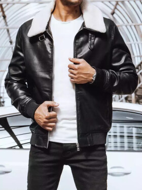 Pánska kožená bunda čierna FashionStreet TX4233 M