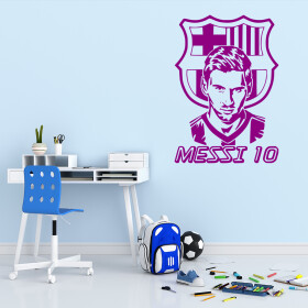 Veselá Stena Samolepka Lionel Messi 10 Farba: fialová, Veľkosť: 40 x 28 cm