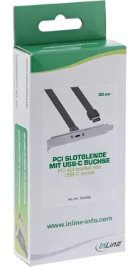 InLine Interný adaptér USB-C na USB 3.1 Key-A čierna / Adaptér / 0,3 m / USB 3.2 Gen 2 (33446G)