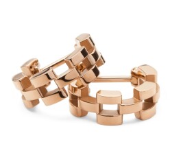 Daniel Wellington Moderné kruhové náušnice z pozlátenej ocele 3-Link DW00400959