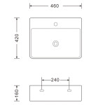 Bruckner - NEASA keramické umývadlo 46x42cm, biela 201.117.4
