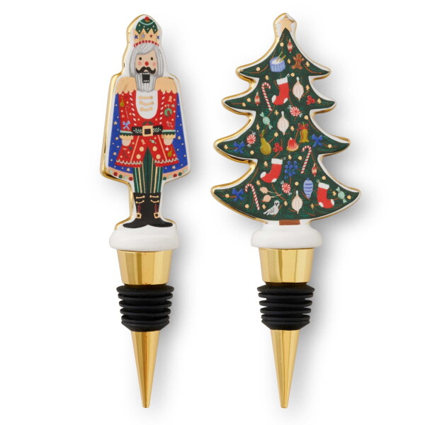 Rifle Paper Co. Porcelánová zátka na víno Nutcracker – set 2 ks