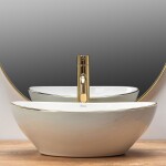 REA - Keramické umývadlo Sofia Gold Edge zlaté REA-U3287