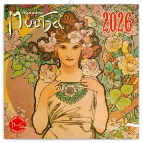 NOTIQUE Poznámkový kalendár Alfons Mucha 2026 - Východný / 30 x 30 cm (PGP-35152-V)