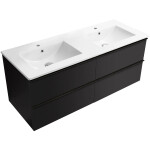 CERANO - Kúpeľňová skrinka Velora - čierna matná, úchytka čierna + keramické umývadlo Todo - 121x55x46,5 CER-664894