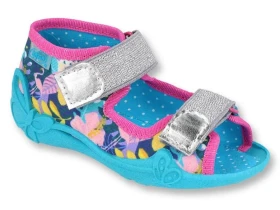 BEFADO 242P098 dievčenské sandále modré kvety 22 242P098_22