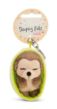Nici GREEN kľúčenka spiaca Ježko + svetlo zelený košík 12 cm