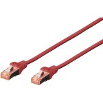 Digitus DK-1644-100/R RJ45 sieťové káble, prepojovacie káble CAT 6 S/FTP 10.00 m červená bez halogénov, krútené páry, s ochranou, samozhášavý 1 ks; DK-1644-100/R