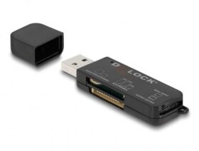 DeLock USB 3.2 čítačka kariet SD amp; microSD amp; MS čierna (91757)