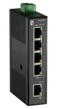 LevelOne Priemyselný switch 5x FE DIN plastový / Switch / Neriadený / Auto MDI/MDI-X / IP30 (IES-0500)