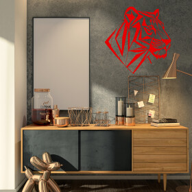 Veselá Stena Samolepka Profil Tigra Farba: červená, Veľkosť: 80 x 80 cm