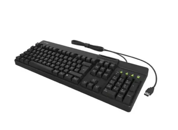 Keysonic KSK-8040U-CR čierna / Klávesnica / full-size / USB / čítačka SMART kariet ISO 7816 (61081)