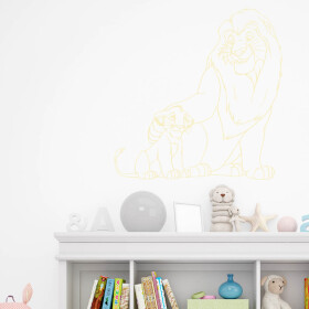 Veselá Stena Samolepka Mufasa a Simba Leví kráľ Farba: béžová, Veľkosť: 100 x 101 cm