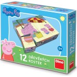 Dino Drevené obrázkové kocky Peppa Pig 12 kociek