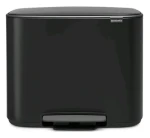 Brabantia Bo Pedálový odpadkový kôš na triedený odpad 11 + 23 L čierna / 54 x 44 x 36.3 cm (121227)