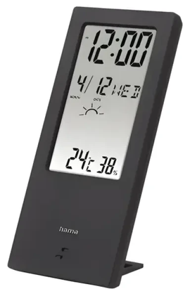 HAMA TH-140 čierna / Teplomer a vlhkomer / ukazovateľ počasia / budík