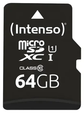 INTENSO UHS-I Performance 64GB čierna / Pamäťová karta microSDXC / UHS-I U1 / Class 10 / čítanie 90 MB/s (3424490)