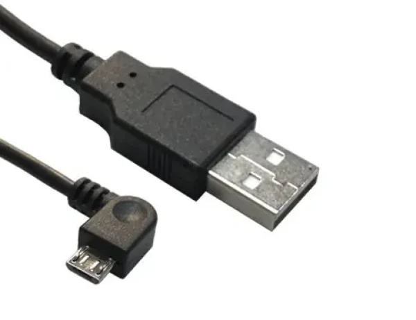 MicroConnect kábel USB2.0 A (M) - microUSB B (M) zahnutý 90 ° 1.8m čierna / 480Mbit/s (USBABMICRO18ANG)