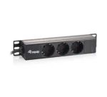 Equip 10" čierna zásuvková lišta / PDU / 1U / SCHUKO - 3x CEE 7/5 / 16 A / 3500 W (333302)