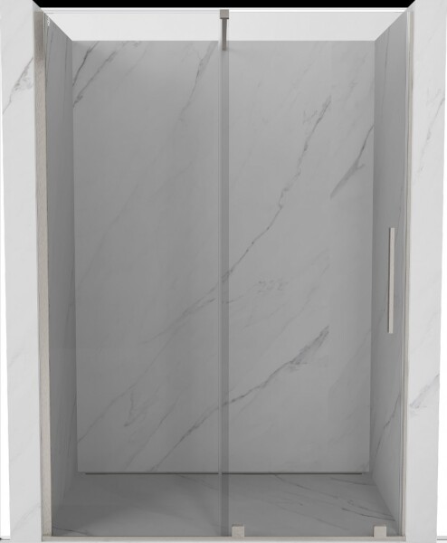 MEXEN/S - Velár posuvné sprchové dvere 140, transparent, nikel kartáčovaný 871-140-000-01-97