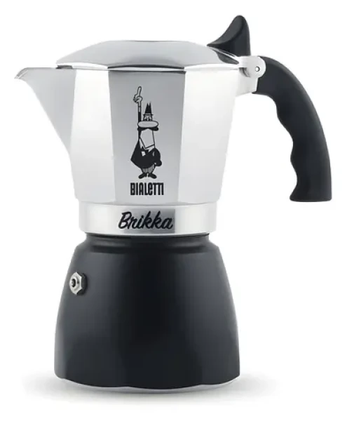 Bialetti New Brikka 2023 čierna / Moka kanvička / 2 šálky / 0,1 l / hliník (7327)