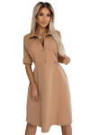 286-8 SANDY Košeľové šaty s opaskom - MOCHA MOUSSE S